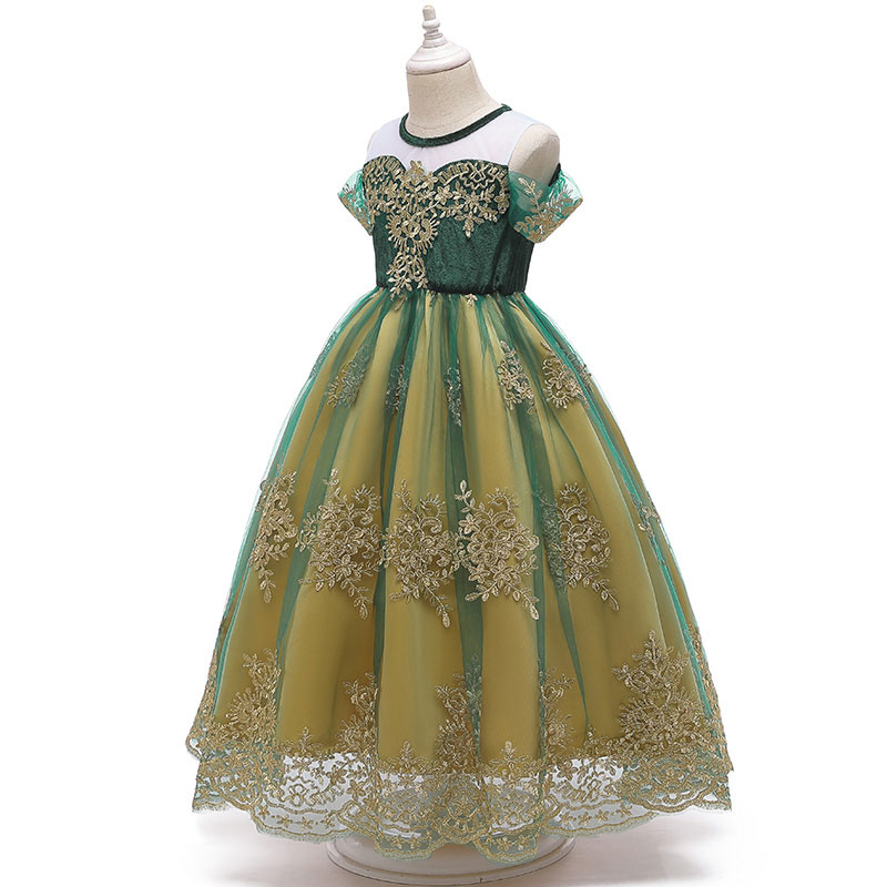 Frozen 2 Anna Princess Dress Costume Set Birthday Party Dress For Girls Dress up green coronation gown