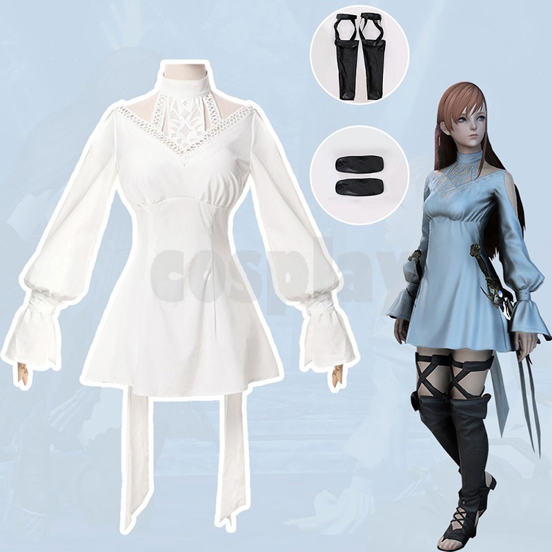 FF14 Ryne Minfilia Cosplay Costume FINAL FANTASY XIV White Cute Lace Dress Game Cosplay Women Christmas Party