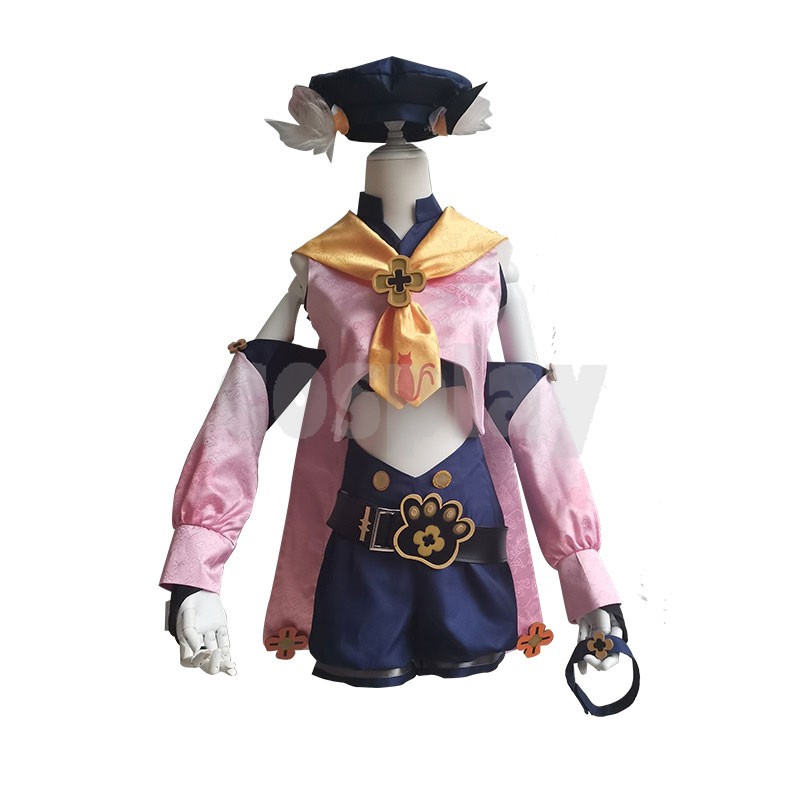 Game Cosplay for Girls Genshin Impact Diona Costume Bartender Clothes Anime Cat Tail Ears Accessories Set Project Tops Vest Hat
