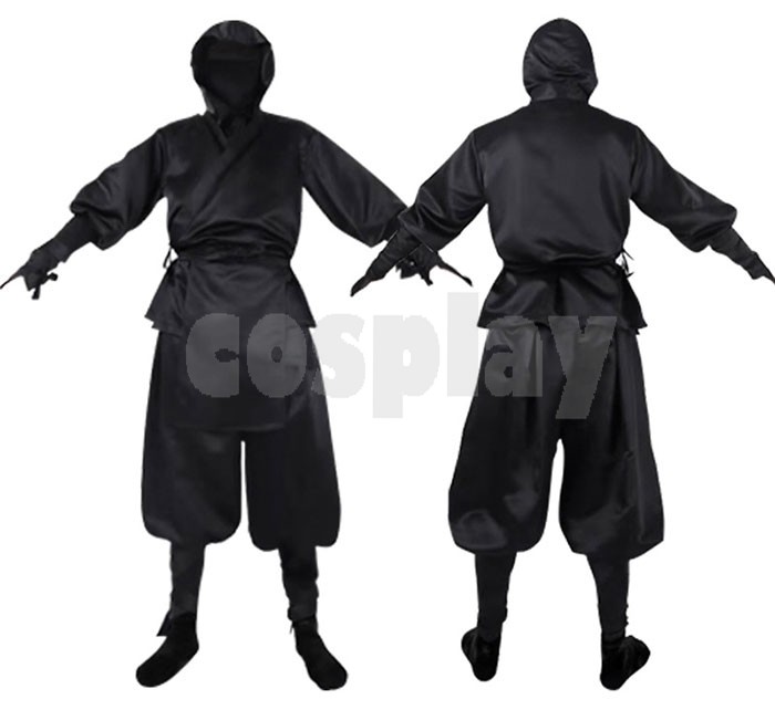 New Japanese Black Ninja Cosplay Suit Halloween Costume Adult Ninja Samurai Men and Women Suit