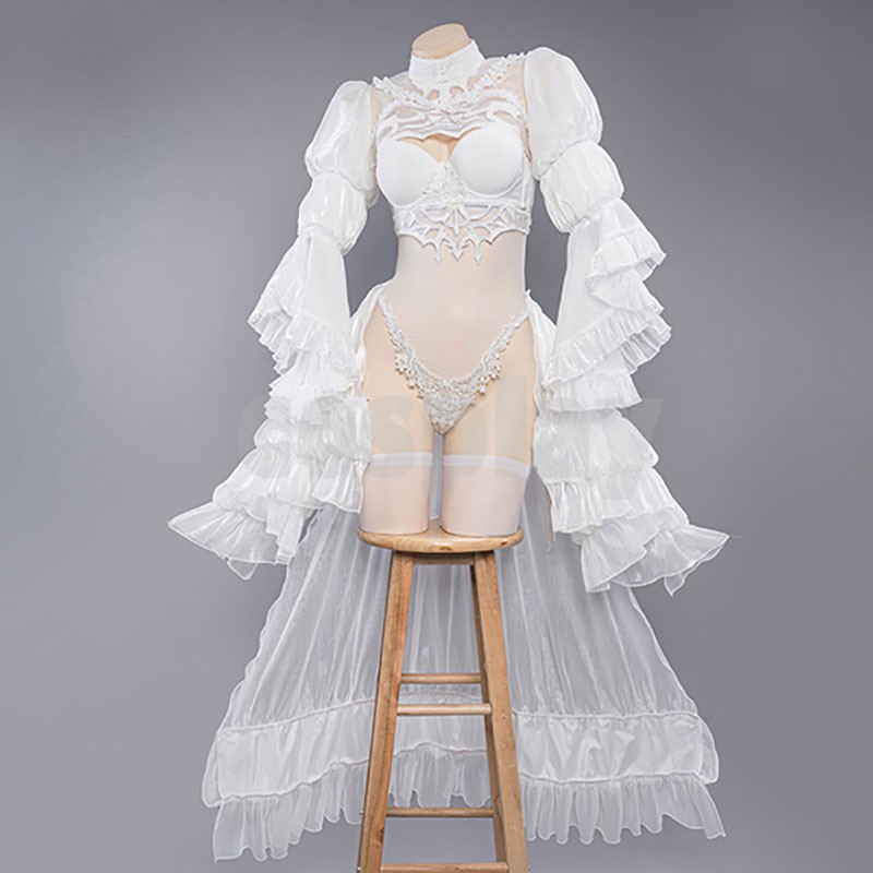 Nier: Automata 2B White Wedding Dress Bride Cosplay Costume