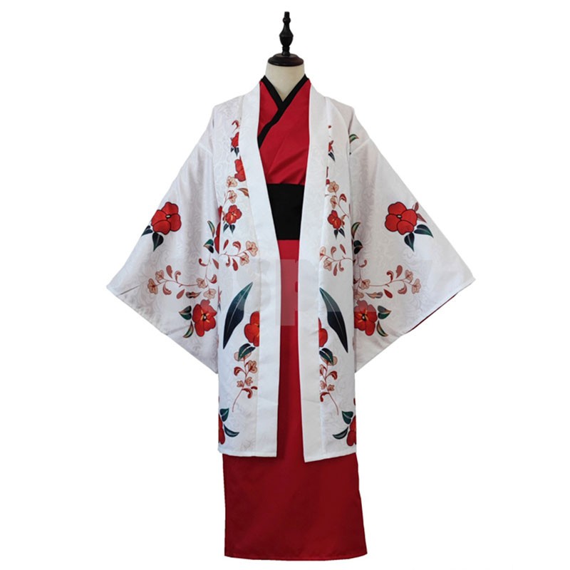Vtuber Luxiem Vox Akuma Kimono Costume Cosplay Costume Halloween Kimono with necklace