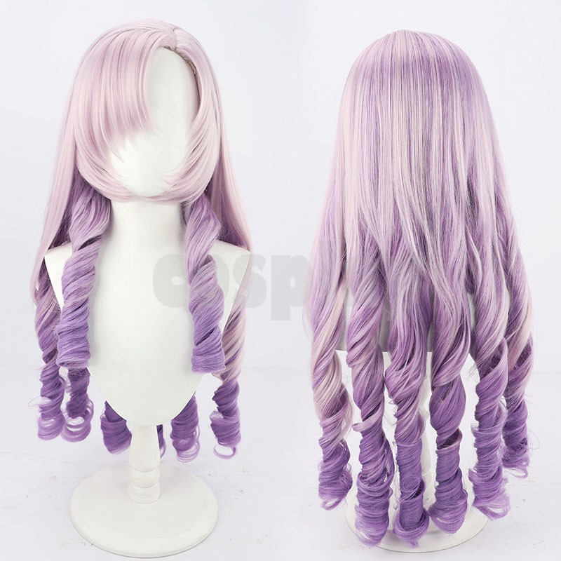 Hyakumantenbara Salome Cosplay Wig YouTuber Purple Gradient Curly Long Synthetic Hair Heat Resistant Role Play Halloween Party
