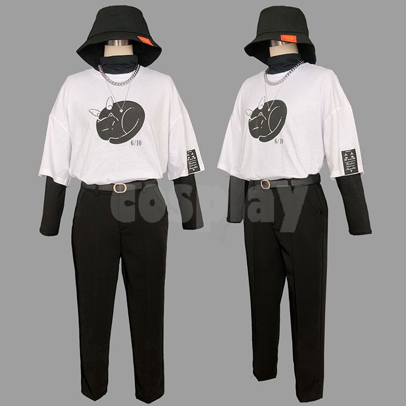 NIJISANJI Virtual YouTuber Kanae T-shirt Knkn Kanae Cosplay Costume Suit Casual Top
