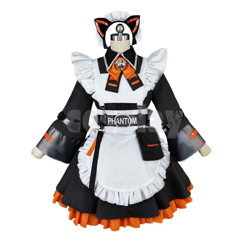 Vtuber YouTube Nijisanji Alban Knox Maid Dress Suit Lovely Uniform Cosplay Costume Halloween Party Outfit Women
