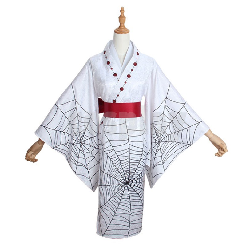 Demon Slayer: Kimetsu No Yaiba Rui Cosplay Costume Blade Of Demon White Japaneses Kimono