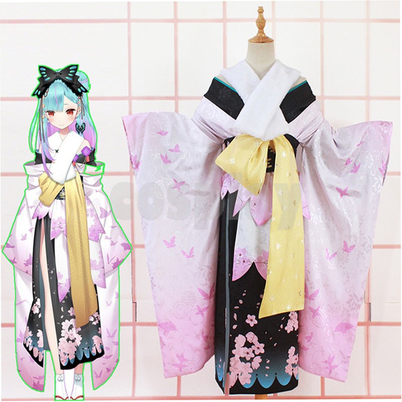 Hololive VTuber YouTuber Uruha Rushia Cosplay Costumes Women Kimono Halloween Carnival Uniforms Custom Made