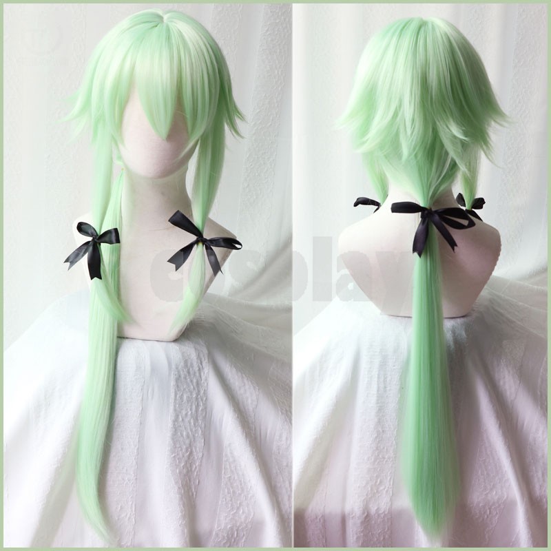 Goblin Slayer High Elf Archer Yousei Yunde Long Green Wig Cosplay Costume Women Heat Resistant Synthetic Hair Wigs