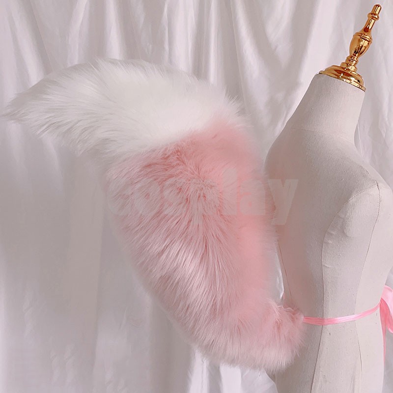Linabell Cosplay Tail Handmade Pink Fox Lingna Belle's Cosplay Costume Prop Accessories For Kids Adult Cosplay Prop