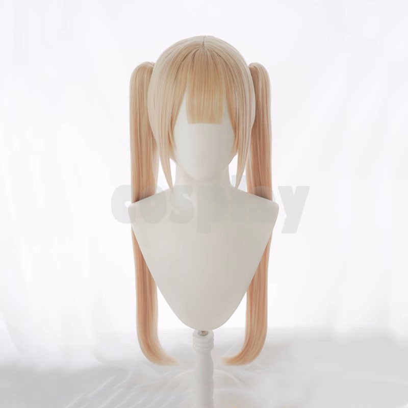 Game Dead Or Alive Marie Rose Cosplay Wig Pale Gold Double Ponytail Wigs Free Shipping