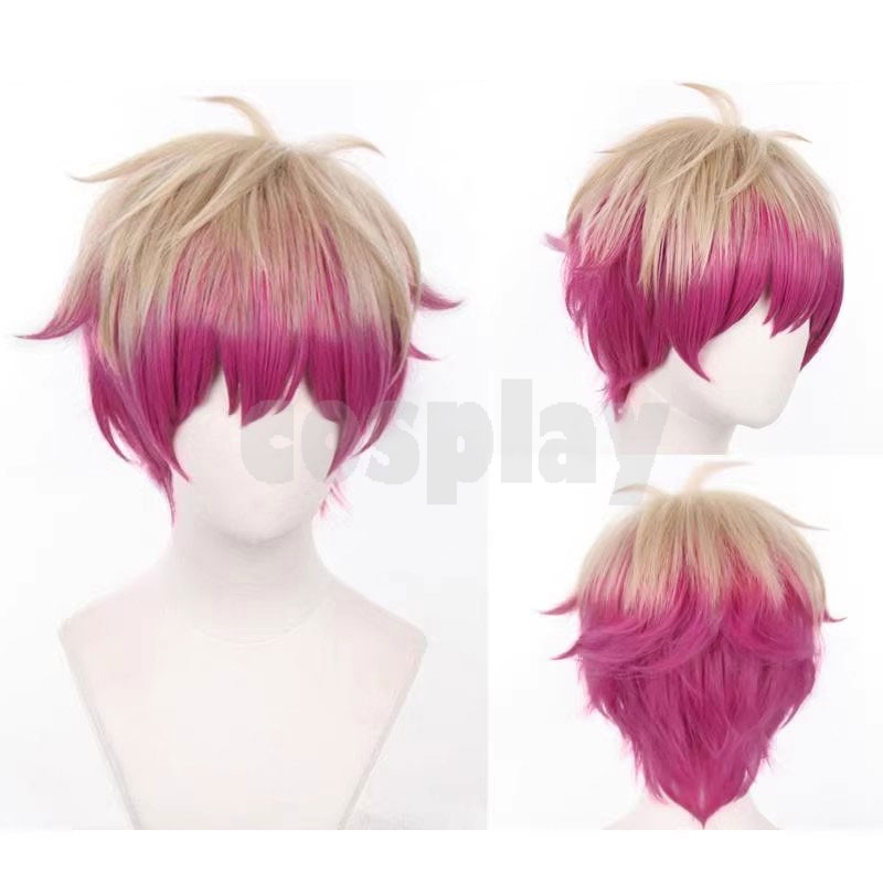 BLUE LOCK Alexis Ness Cosplay Wig Short Linen Rose Red Wig Cosplay Anime Cosplay Wigs Heat Resistant Synthetic Wigs
